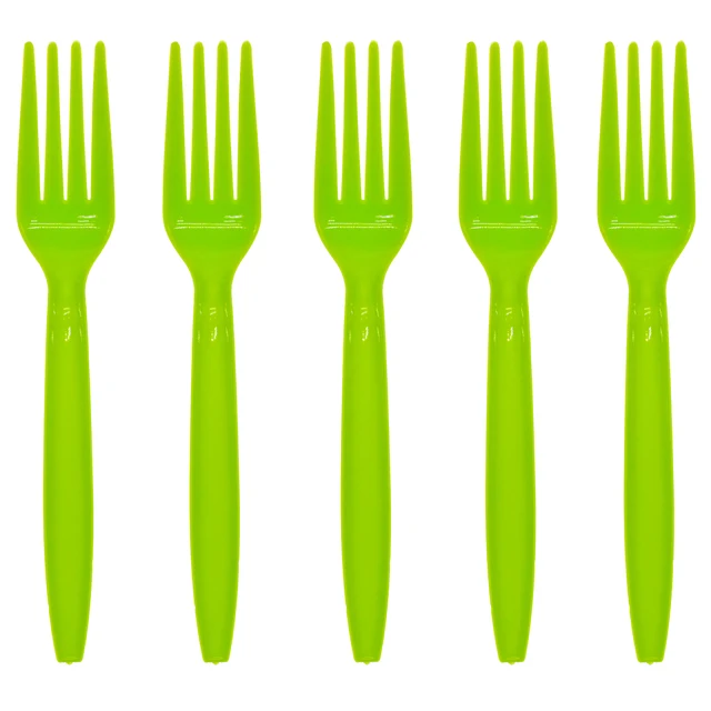 10pcs green forks