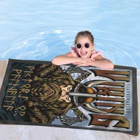 Home He Vikings Pattern Bath Towel Microfiber Soft Water Absorbing Breathable For Girl Kids Decorative Cartoon Beach Towel 2