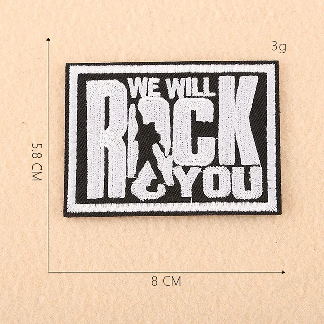 Rock N Roll Music Embroidered Iron-On Patch
