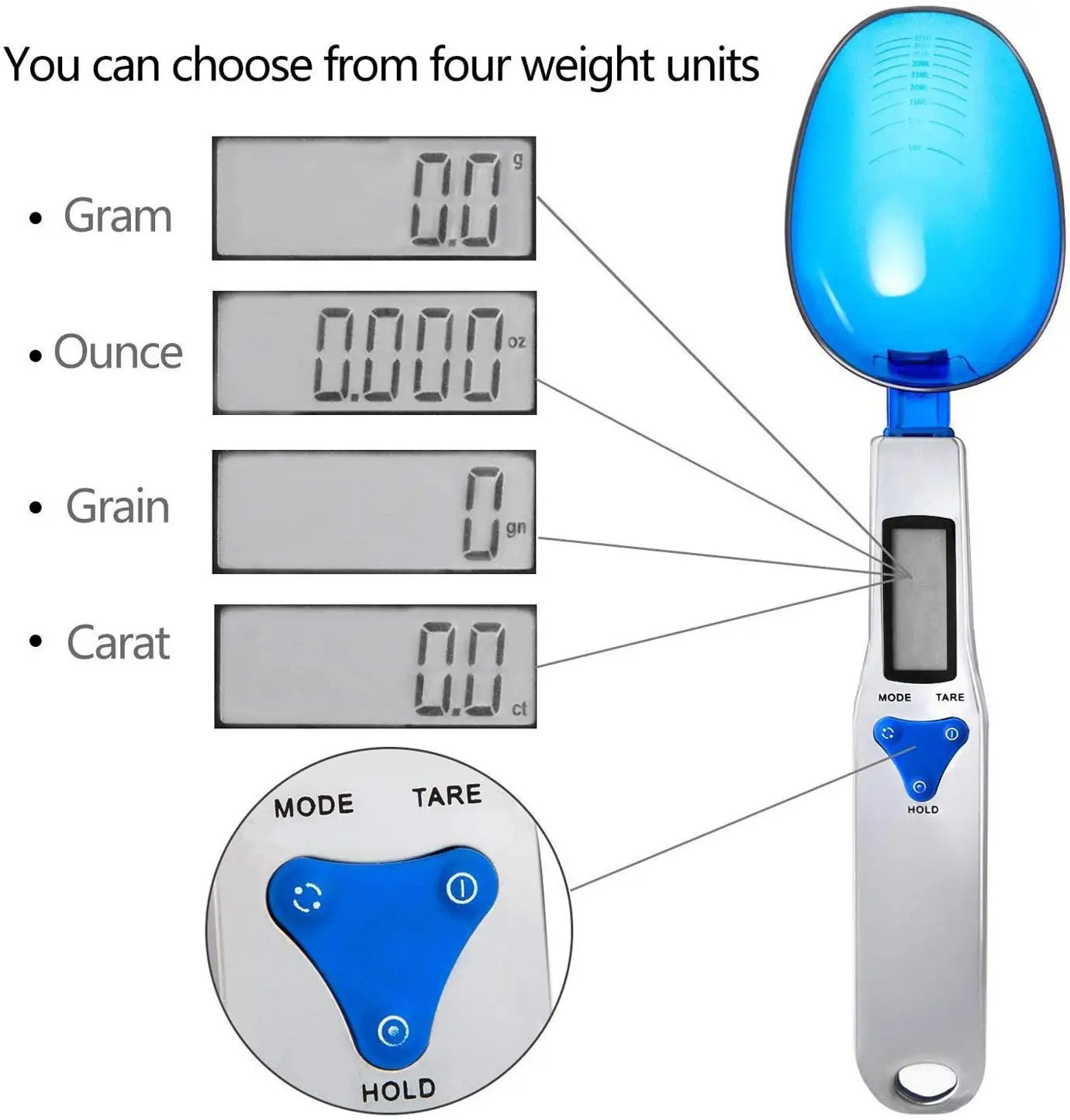 Popular Electronic Spoon Scale 500g/0.1g Kitchen Spoon Measuring Digital Scale