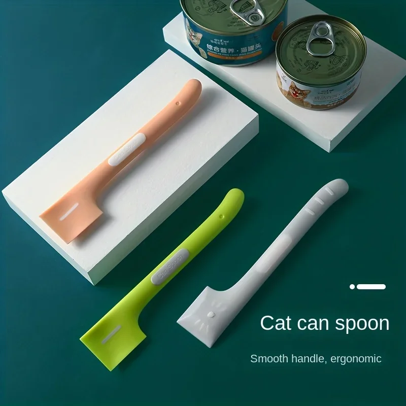 Pet Feeding Accessories 1pc/1set Pet Canned Spoon 3 in 1 Universal Sealing Lids Feeding Stirring Long Handle Cat Scoop