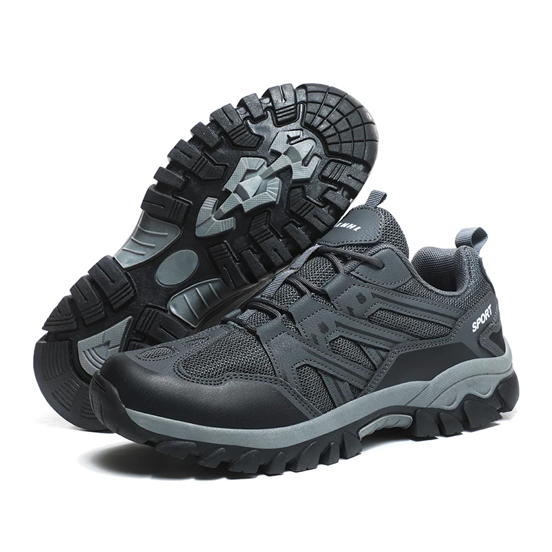 HIKEUP Men‘s Outdoor Hiking Shoes Spring New Breathable Comfortable Anti-collision Toe Cap Style Couple's Mountaineering Shoes