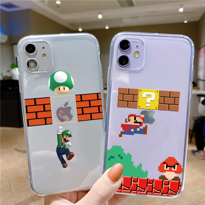 iphone 13 pro max cover Super Mario Bros Silicone Phone Case For iPhone 11 12 13 Pro Max Mini 7 8 6S Plus SE 2020 2022 XR X XS MAX Transparent TPU Cover iphone 13 pro max cover