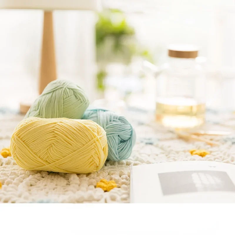 Susan's Family 64 Colors/set 50g/120m 4-plys Combed Cotton Milk Hand-knitted Doll DIY Crochet Material Package Wool Ball Sweater 4