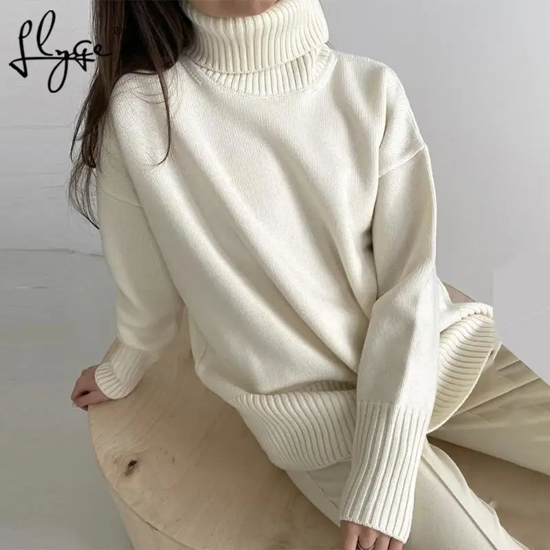 Oversized Sweater Women Turtleneck Jumpers Long Sleeve Winter Thick  Pullover Female Loose Casual Knitted Lady Sweaters Knitwear - AliExpress