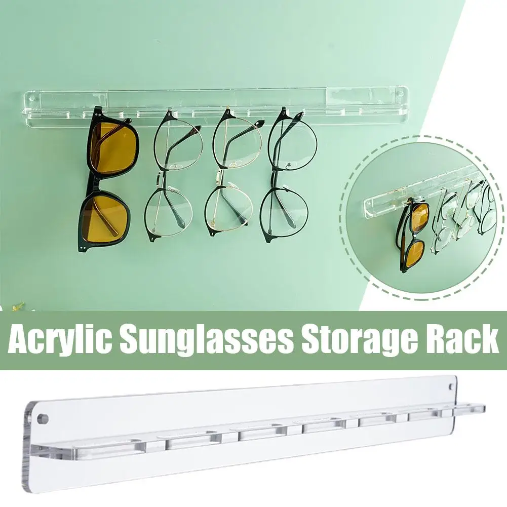 

Wall Mounted Sunglasses Acrylic Storage Holder Eyeglass Home Display Accessories Hanging Jewelry Organizer Shelf Rack Decor D8H9