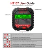 HT106 HT107 Socket Tester Pro Voltage Test Digital Outlet Socket Detect US/UK/EU Plug Ground Zero Line Plug Polarity Phase Check 3