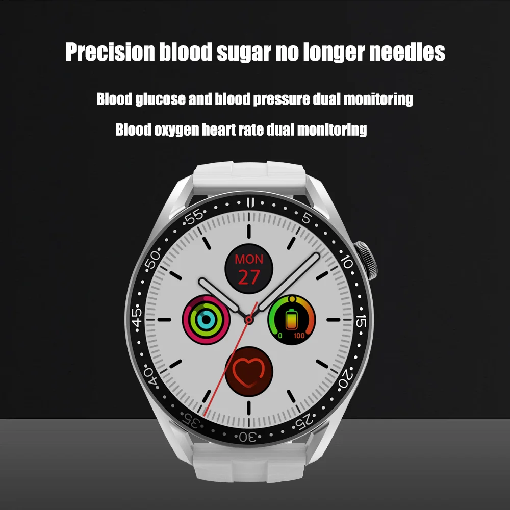 Blood Glucose Watch Heart Rate Blood Pressure Blood Oxygen Temperature Monitoring Health Sports Waterproof Non-Invasive Glucose - Image 2