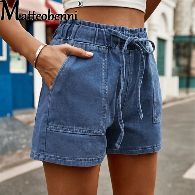 Women Fashion Vintage Broken Holes Denim Shorts Summer Slim Front And Back  Pockets Three Quarter Pants Female Casual Mini Jeans - AliExpress