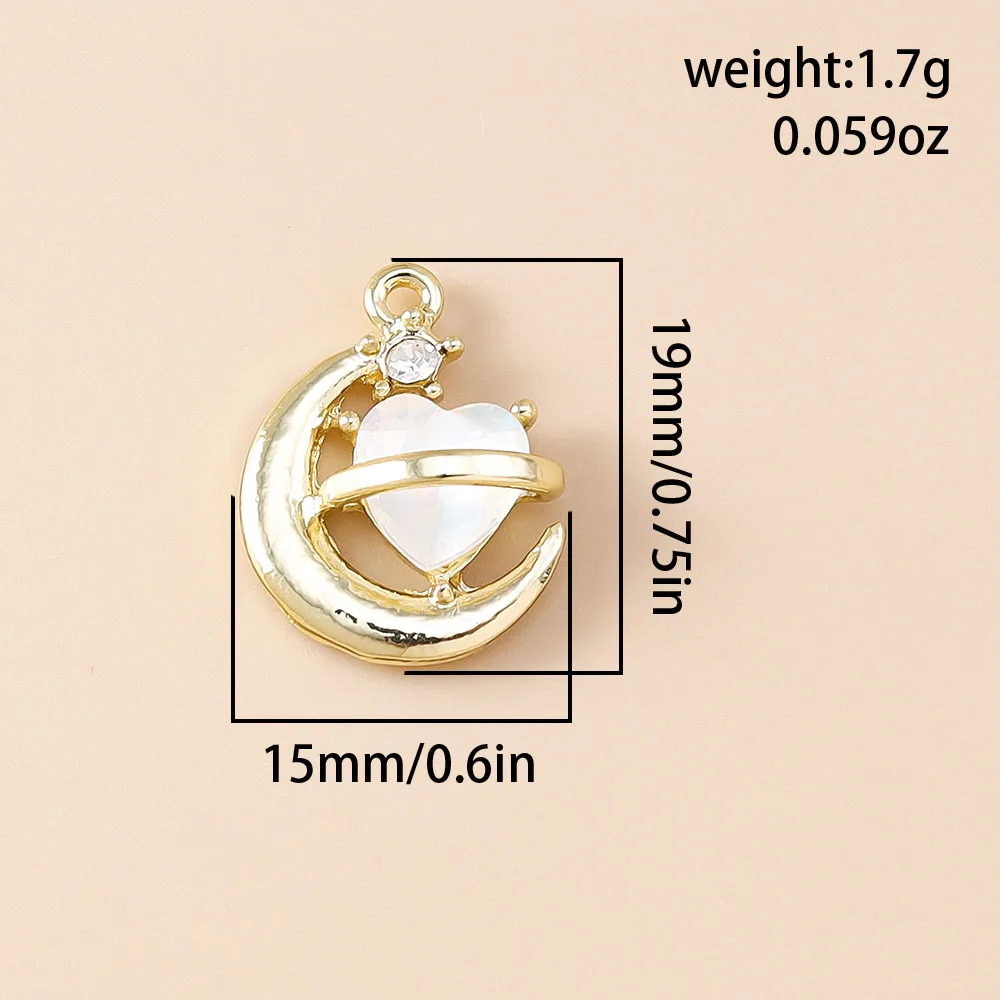 Leslie 5 Stück/Set Exquisite Glänzende CZ-Kristall-Sternanhänger für DIY-Schmuck Modische Feine Sternanhänger für Halsketten, Ohrringe und Armbänder – Detail 4