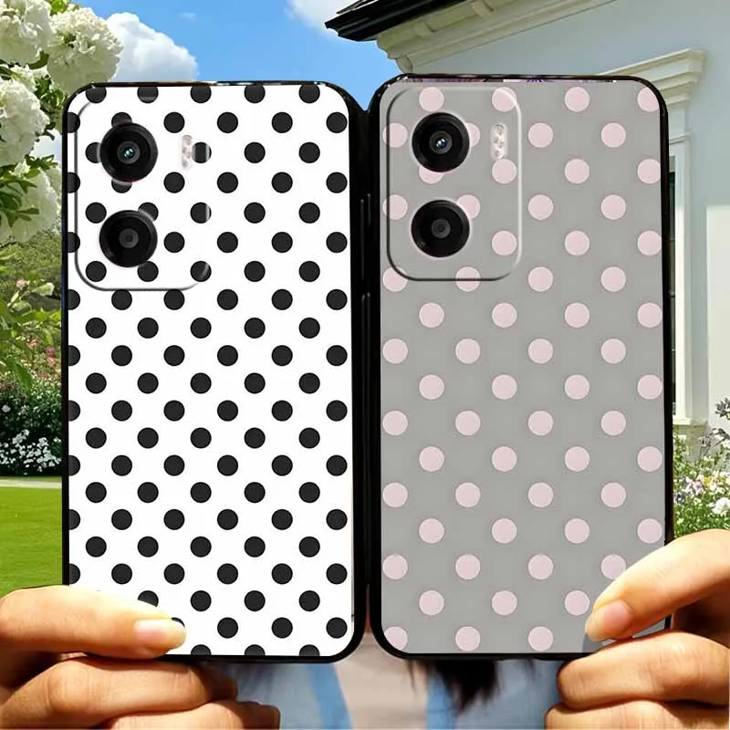Polka Dots Black TPU Bumper Phone Case Cover