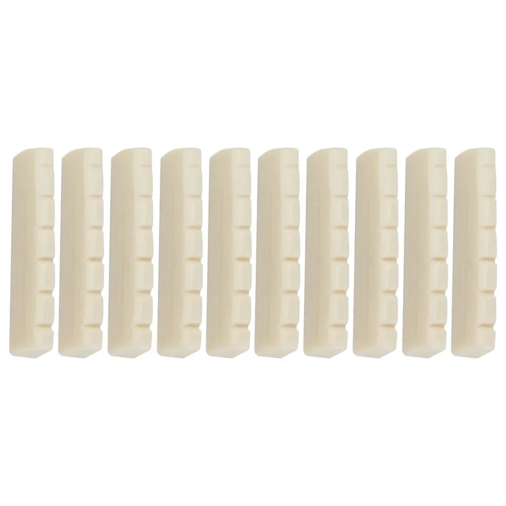 10 PCS 기타 뼈 문자열 너트 43mmx6mmx8.4mm Luthier 안장 다리 ST DIY 악기 기타 액세서리 부품