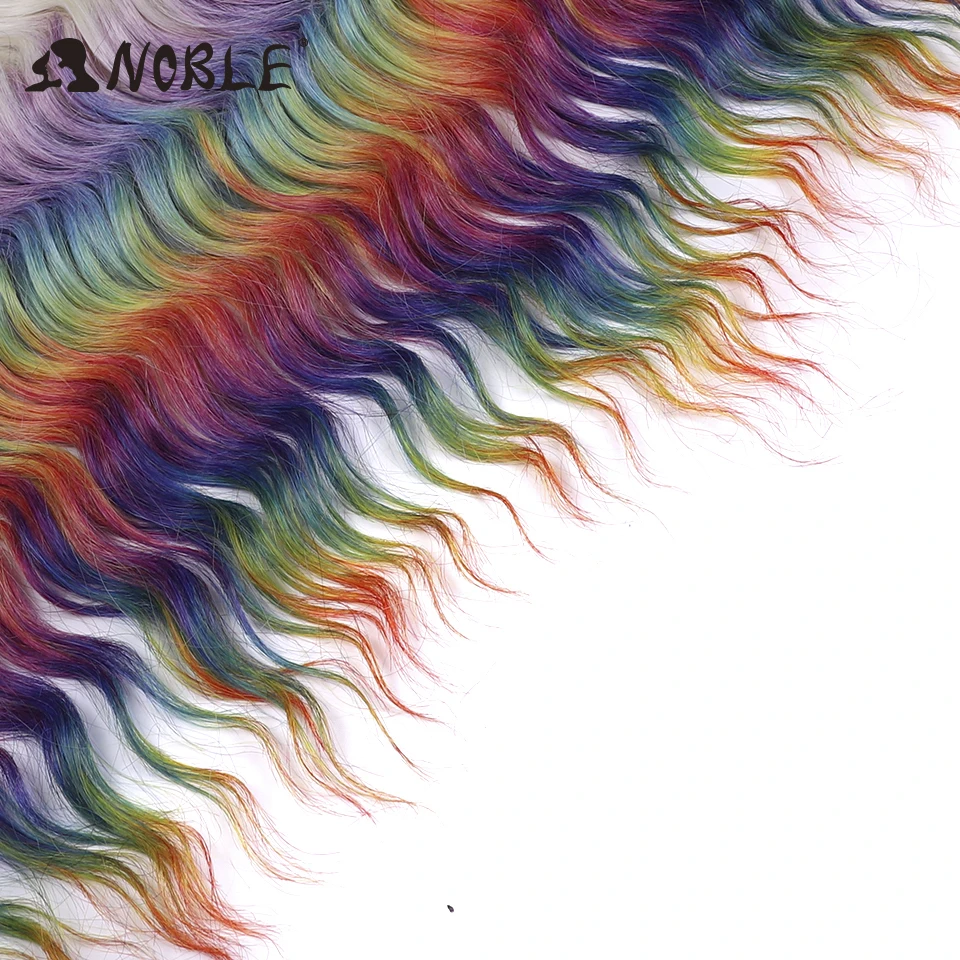 Noble Hair 24 Inch Synthetic Hair Water Wave Braiding Hair Extensions Rainbow color Deep Wave Curl Twist Crochet Hair Extension
