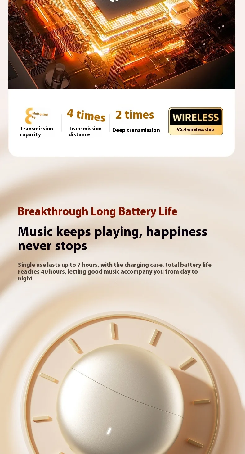 Auriculares Bluetooth duales mejorados con sonido estéreo Berlin 9D Ajuste cómodo 24 horas Tecnología a prueba de fugas de ruido IPX5 resistente al agua con micrófono