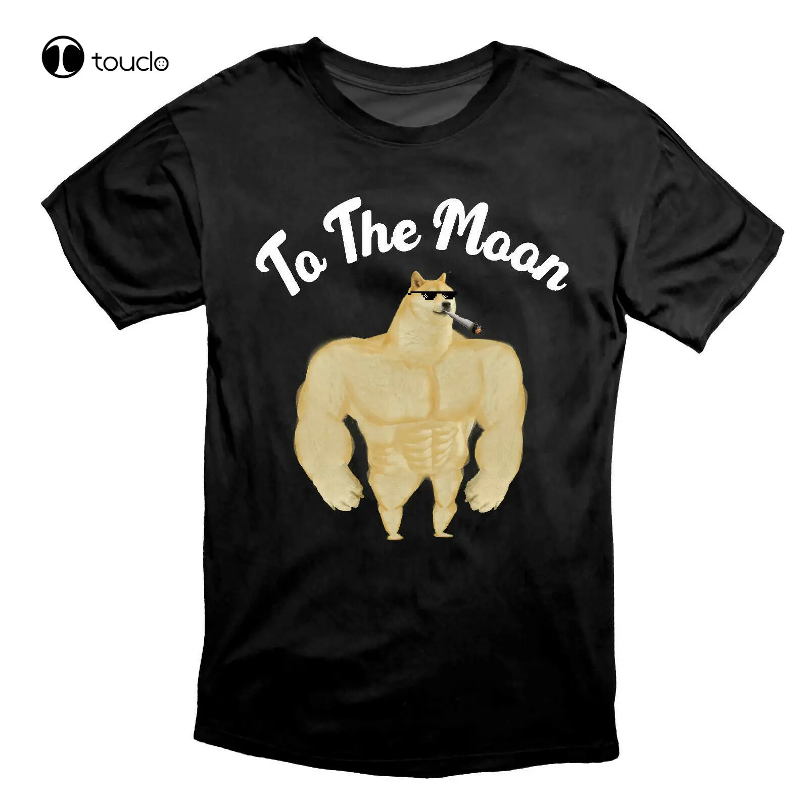 

Doge To The Moon Dogecoin Crypto T Shirt Black Tee Shirt Custom aldult Teen unisex digital printing Tee shirt fashion funny new