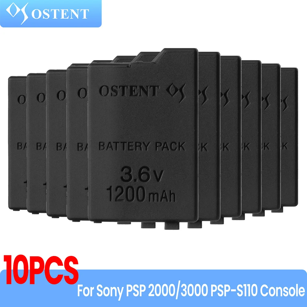 Ostent 5/10Pcs 1200Mah 3.6V Batteria Ricaricabile Al Litio Sostituzione Della Capacità Reale Per Console Sony Psp 2000/3000 Psp-S110