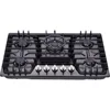 30 Inch Gas Cooktop, 5 Burners Built-in Gas Stovetop Stainless Steel Convertible Gas Stove Dual Fuel Sealed Gas Hob - Black 2
