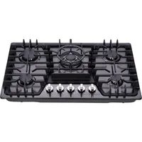 30 Inch Gas Cooktop, 5 Burners Built-in Gas Stovetop Stainless Steel Convertible Gas Stove Dual Fuel Sealed Gas Hob - Black 2