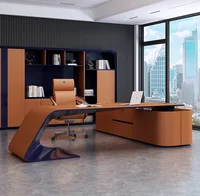 Italian Boss Table, President Table, Light Luxury, Modern High-end Villa, Large Desk, Office Leader, Office Desk And Chair