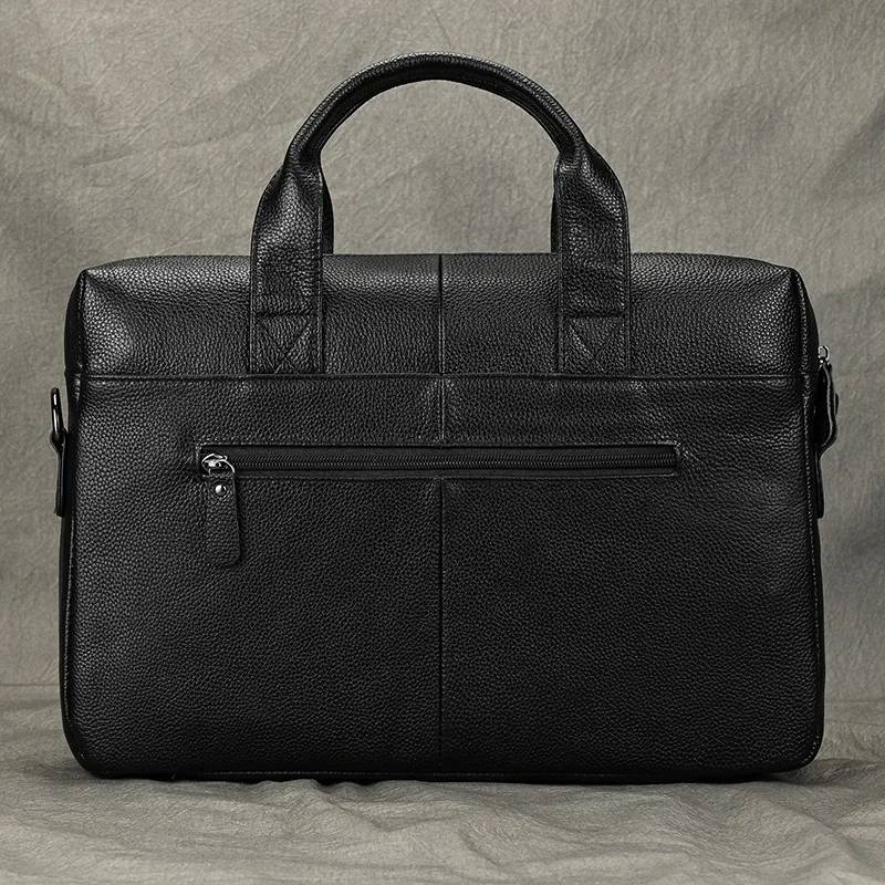 Men's Business Briefcase Fit 15" PC Genuine Leather Handbag Real Leather Male Laptop Handbag A4 Office Man Crossbody Bag 3