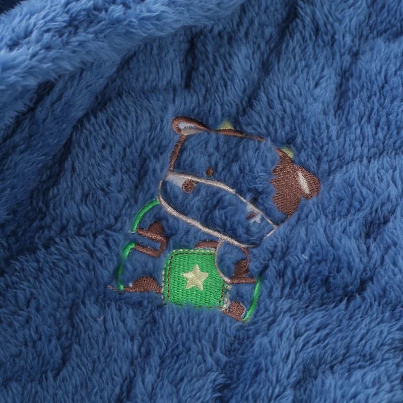 Autumn Boys Cartoon Pajamas Fashion Children Girls Thicken Flannel Nightwear Winter Warm Princess Bathroble for Kids Girls 3-15T