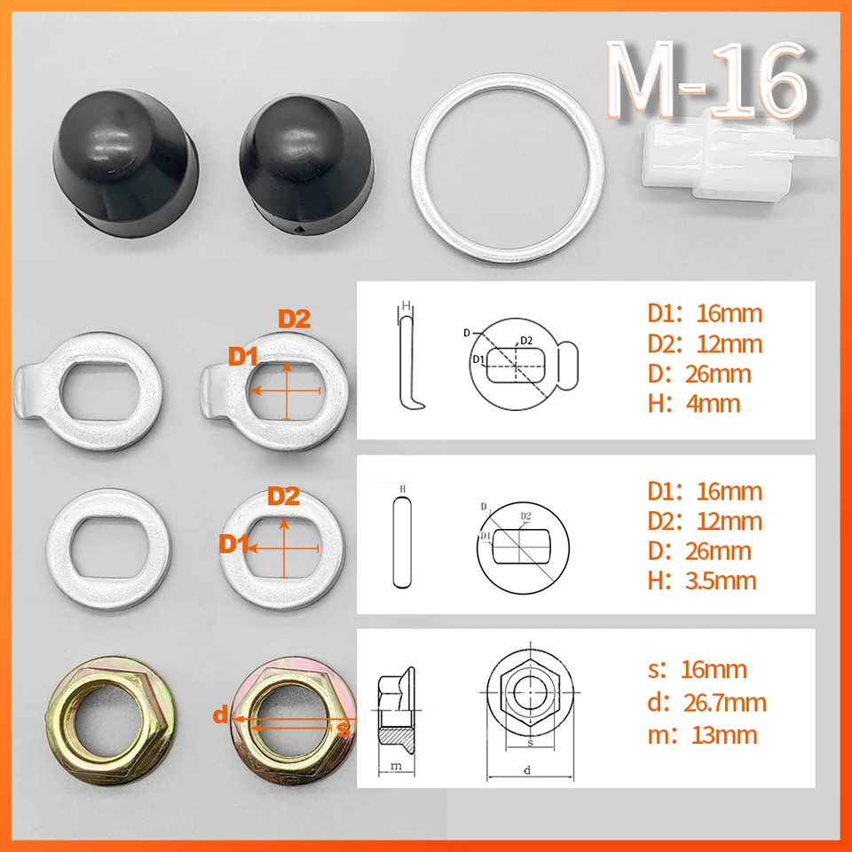 Dadi Motore Per Bici Elettrica | Rondella 14mm | Per Motori 750W-1500W - Foto 4