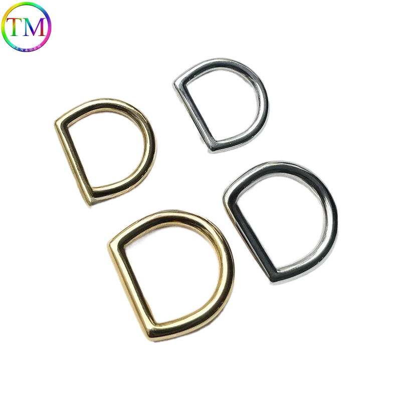 10-50PCS Gold Stainless Steel Buckles High Quality Double D Ring Side Clip Clasp For Purse Strap Connector Hanger Craft Hardware
