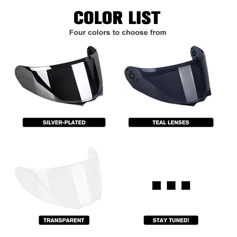 New Motorcycle Helmet Lens Facelift Helmet Special Lens Transparent Mirror Black Mirror Color Mirror Silver Lens Package 3