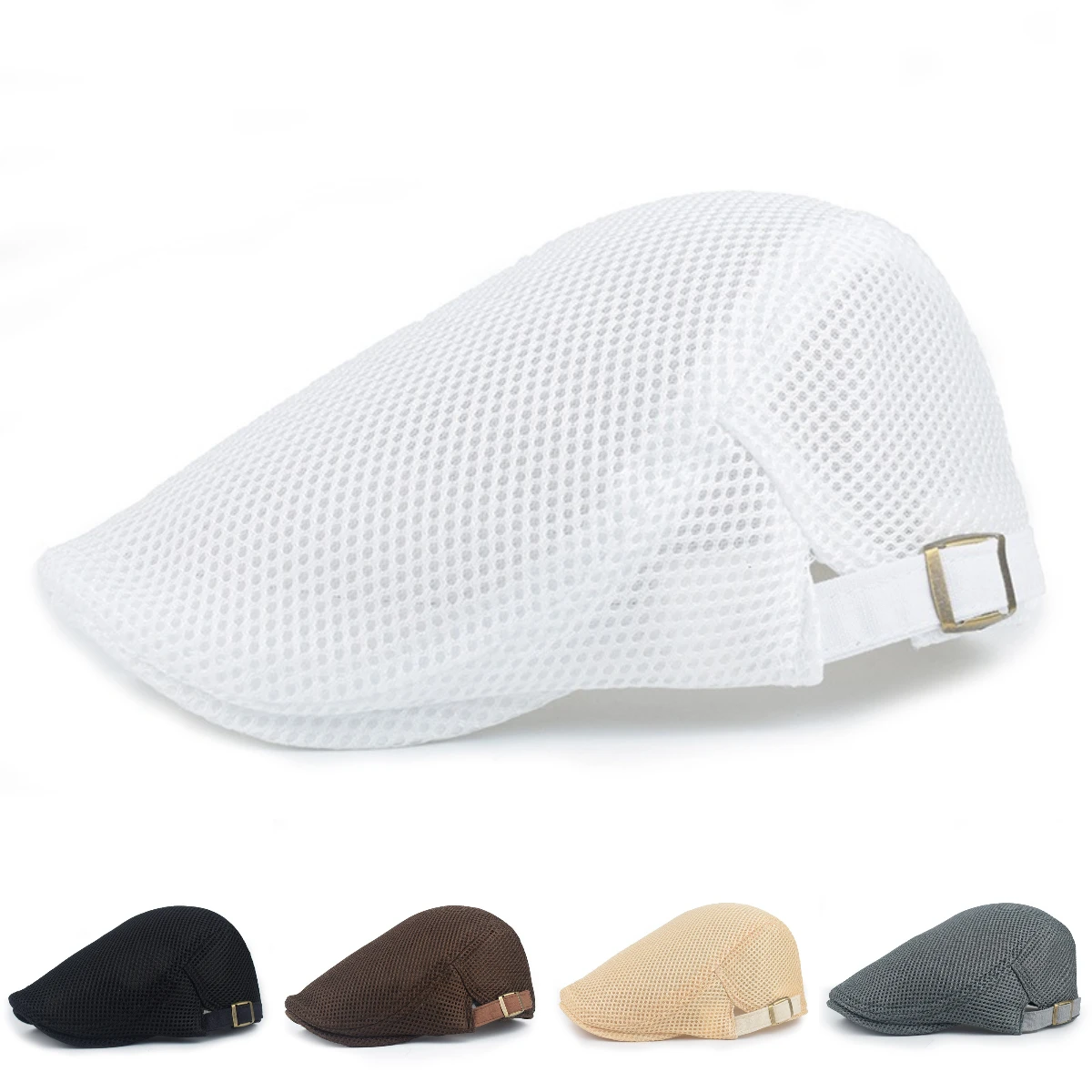 

Solid Hollow Mesh Breathable Berets for Women Men Spring Summer Beret Quick-drying Cap Outdoor Retro Sun Hats Painter Caps