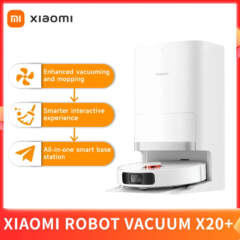 Xiaomi Robot Vacuum OMNI 2 (X20+) – 6000Pa Suction, Auto Dust Collection, Smart Mapping for Pet Hair & Hard Floors, Works with Alexa/Google