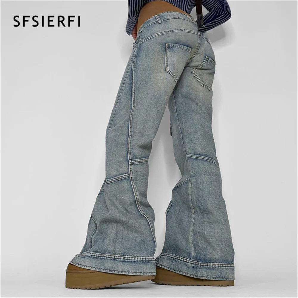 

Harajuku Cargo Pants Women Streetwear Pockets Low Waist Straight Baggy Jeans Korean Fashion Loose Trousers 90s Vintage Clothes