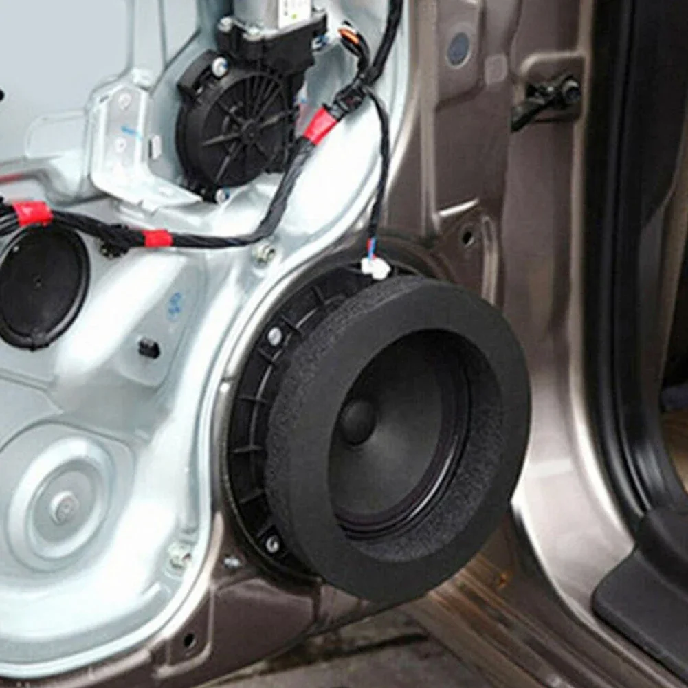 6.5" Car Door Soundproof Cotton Speaker Bass Ring Foam Woofer Pad Noise Sound Insulation Ring Car Accessories Interior 4pcs