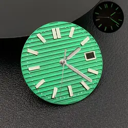 High - Quality Green Luminous Nautilus Watch Dial - 30.2mm Replacement Part - NO logo (Green Set)