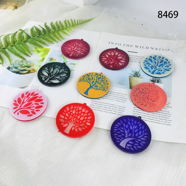LIANXUE Life Tree Pattern Silicone Mold Holographic Resin Mold DIY Keychain  Jewelry Ornament Pendant Tool Crafts Making Supplies