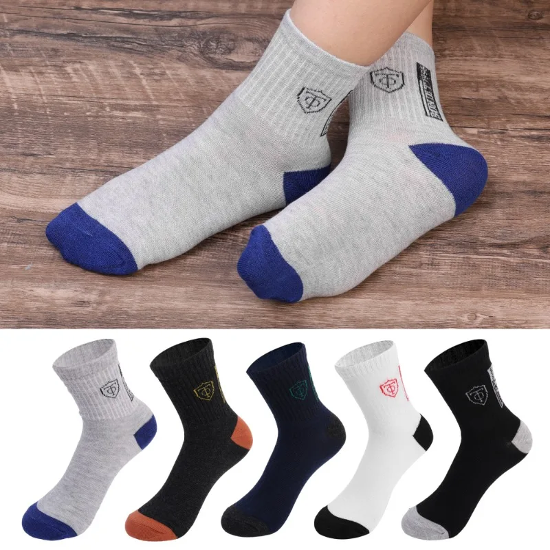 Breathable Bamboo Fiber Cotton Men's Sports Socks - Sweat-Absorbing & Deodorizing Business Wear