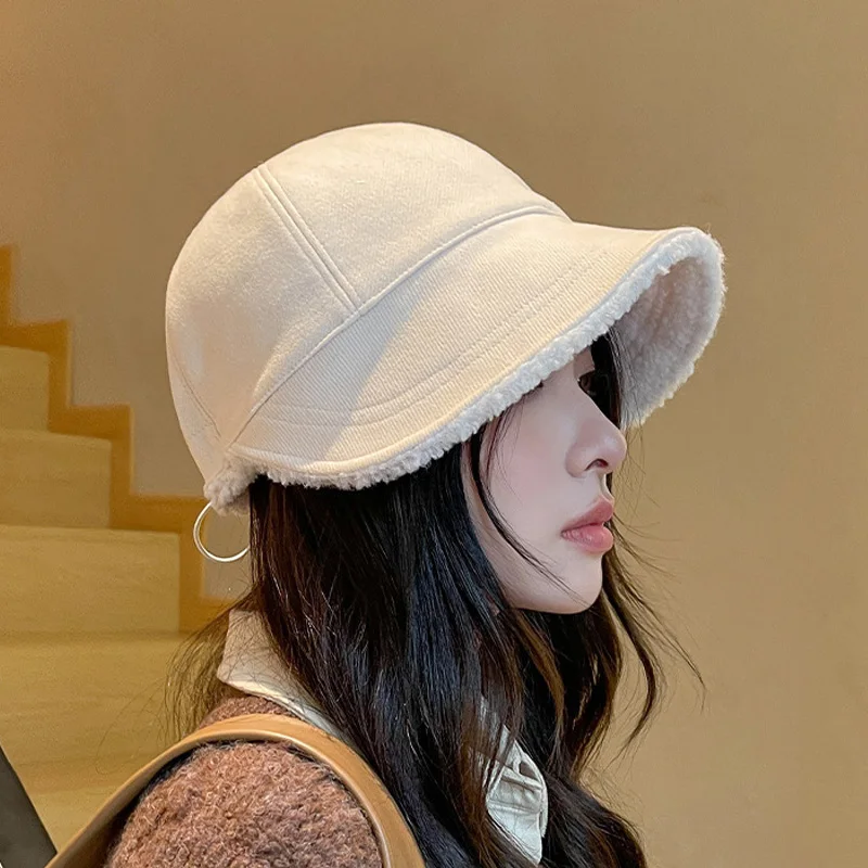 Sun hats ladies baseball caps visor hat Women Autumn Winter Hat Korean Fleece Visors Outdoor Plush Peaked Caps Casual