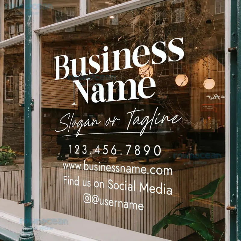 Customizable Window Decal Your Company Name or Storefront Vinyl Sticker Window Door Decor Murals Removable Z596 window stickers