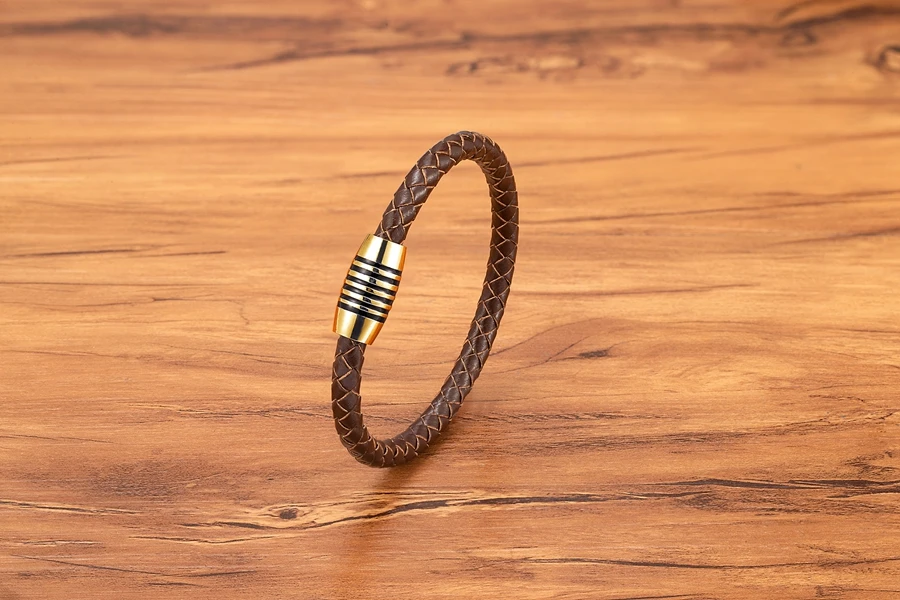 TYO Einfache Mode Stil Edelstahl Knopf männer Leder Armband Zubehör Schmuck Valentinstag Konservation Geschenk – Detail 7