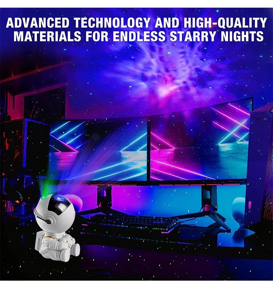 Galaxy Astronaut Projector LED Night Light Starry Sky Porjectors Lamp Decoration Bedroom Room Decorative For Children Gifts