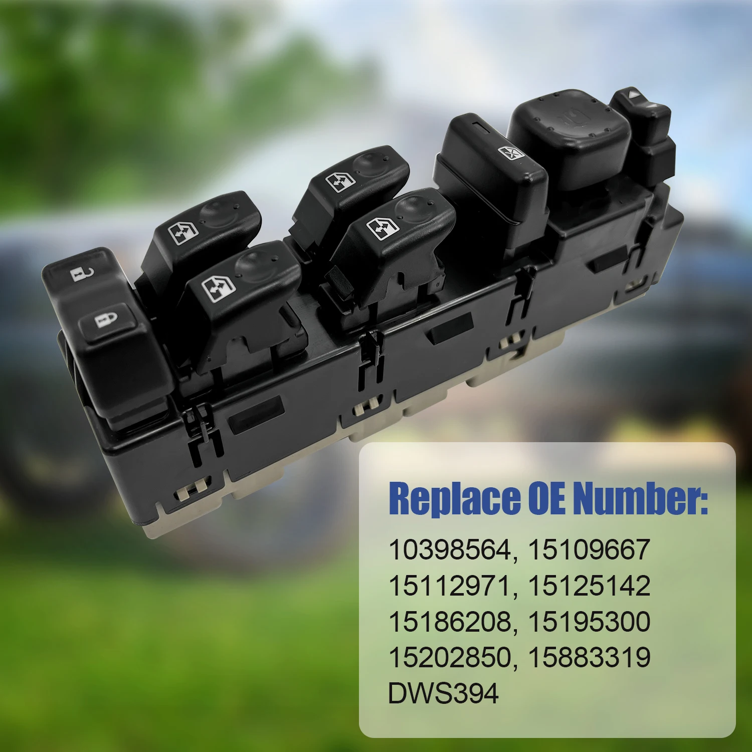 15883319 DWS-394 Power Window Switch for Hummer H2 Chevrolet Suburban Avalanche GMC Yukon Sierra 2003-2006 Front Driver Switch