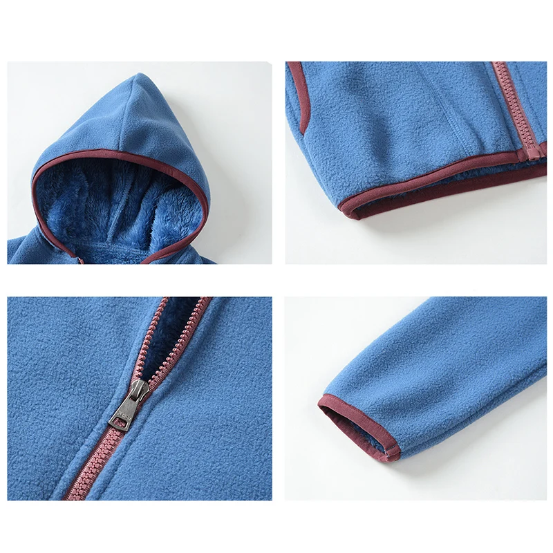 Girls Winter Coat Thicken Polar Fleece Zipper for 1-11 Years Autumn Winter