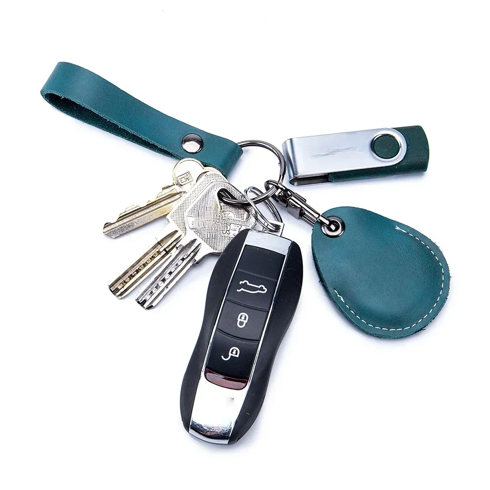 Id card case id card holder card holder ID Card Case Keychain Access Card Bag Key Tag Ring Cow Leather Holder Keychain Key Ring Door Lock Access Tags