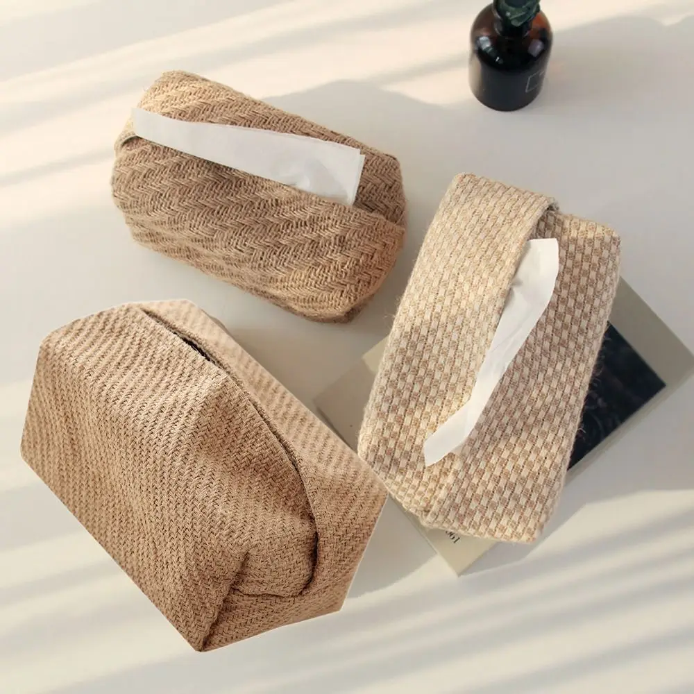 

Cotton Linen Tissue Case Paper Box Japanese-Style Soft Napkin Tissue Holder Container Car Papers Dispenser Dining Table