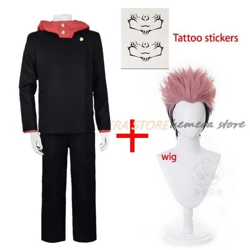 

Anime Jujutsu Kaisen Itadori Yuji Wig Top Pants Set Halloween School Uniform Role Party Cosplay Costumes Dropshipping