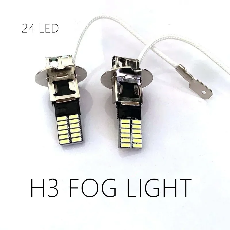 H3 LED Headlight Car Fog Light Bulbs Auto Driving Running Lamps 12000LM 80W 12V 24V 2pcs