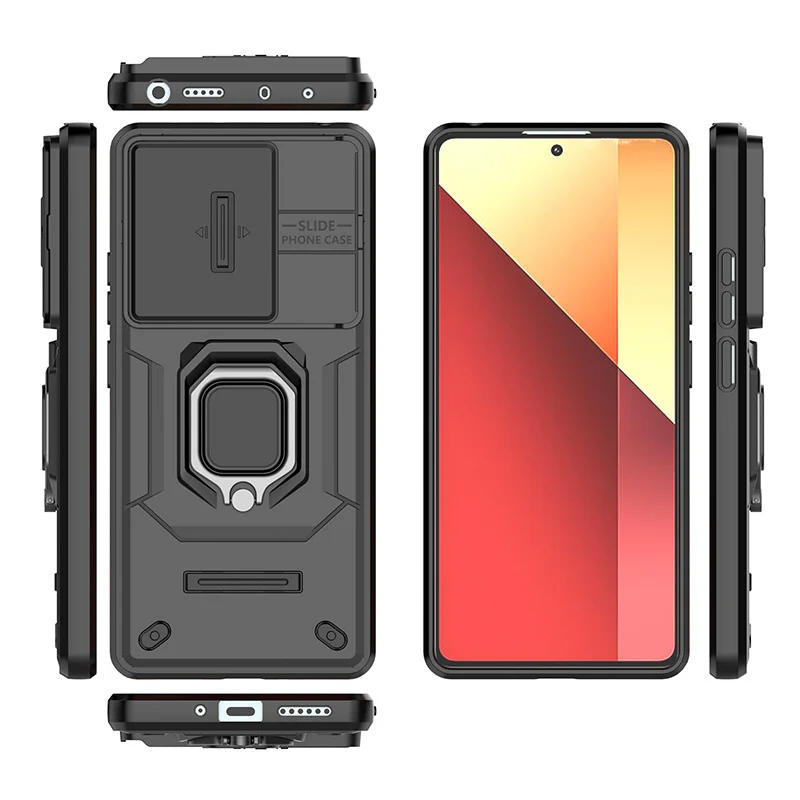 슬라이드 카메라 보호 아머 휴대폰 케이스, Reno11F 5G 케이스, OPPO Reno 11F 11 F Reno11 F 5G 용, 자동차 마그네틱 거치대 링 백 커버