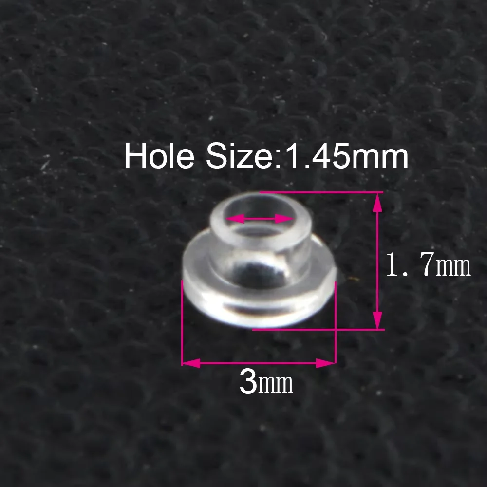 1000pcs 1.45mm 구멍 안경 안경 T 모양 플라스틱 어깨 와셔 가스켓 안경 액세서리
