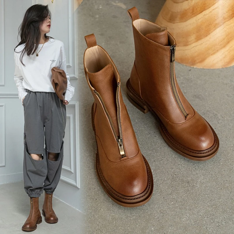 New Winter Shoes Women Round Toe Thick Heel Women Shoes