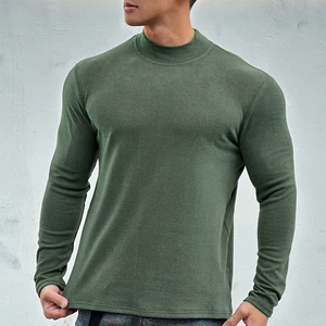 2023 New Men's O Collar Long Sleeve T Shirt Solid Spring Casual Mens Top High Quality Male Tops Clothes Men's T-shirts