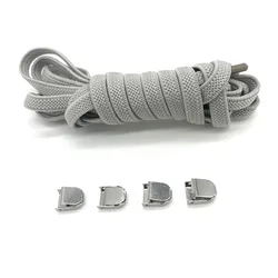 Elastic No - Tie Shoelaces for Kids and Adults - Quick and Easy Flat Shoelaces for All Shoes (GRAY)
